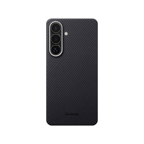 Galaxy S26 Kılıf M-safe Şarj Özellikli 600D Aramid Karbon Fiber Pitaka Edge Serisi Black-Grey Twill Kapak