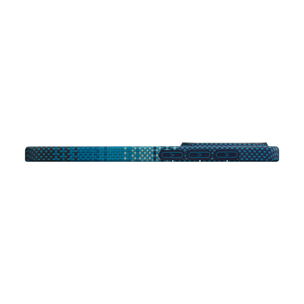 Galaxy S26 Kılıf M-safe Şarj Özellikli Aramid Karbon Fiber Pitaka Tactile Woven Sunset-Moonrise Serisi Kapak