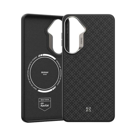 Galaxy S26 Kılıf M-Safe Şarj Özellikli Benks ArmorPro ArmorGrid Serisi Kevlar Karbon Kapak