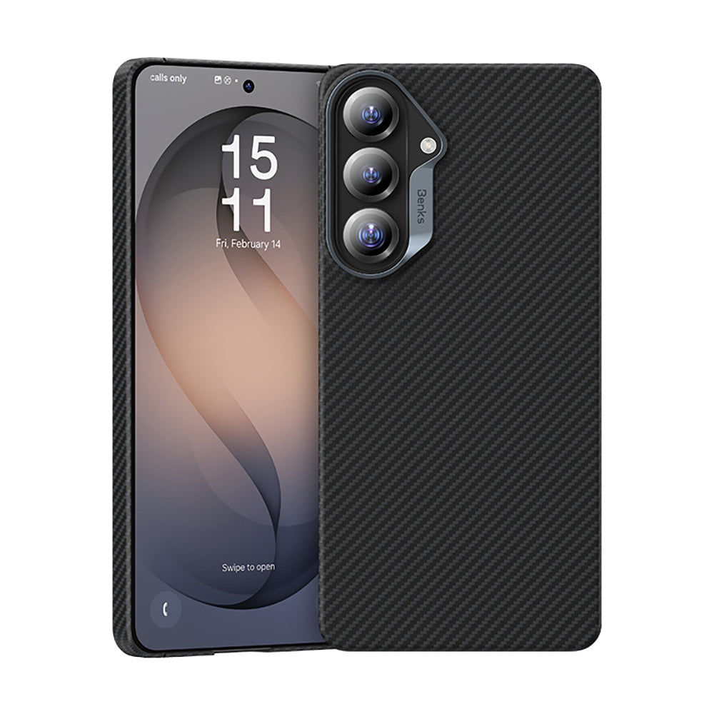 Galaxy S26 Plus Kılıf Benks M-safe Şarj Özellikli Magnetik ArmorAir 600D Kevlar Karbon Fiber Kapak