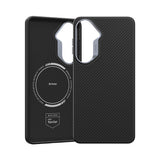 Galaxy S26 Plus Kılıf Karbon Fiber M-safe Şarj Özellikli Benks Hybrid ArmorPro 600D Kevlar Kapak