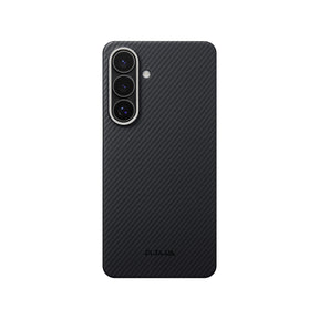 Galaxy S26 Plus Kılıf M-safe Şarj Özellikli 600D Aramid Karbon Fiber Pitaka Edge Serisi Black-Grey Twill Kapak
