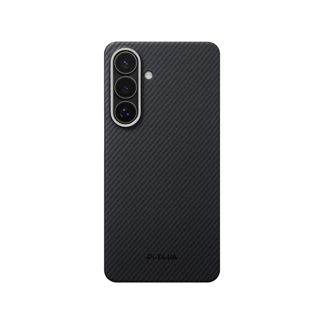 Galaxy S26 Plus Kılıf M-safe Şarj Özellikli 600D Aramid Karbon Fiber Pitaka Edge Serisi Black-Grey Twill Kapak