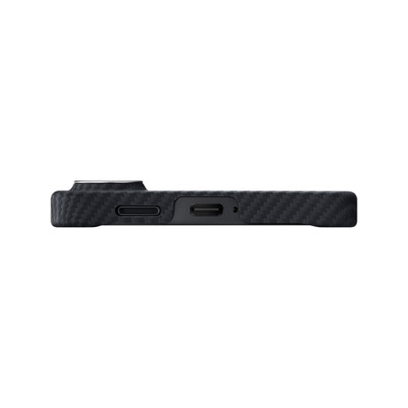 Galaxy S26 Plus Kılıf M-safe Şarj Özellikli 600D Aramid Karbon Fiber Pitaka Edge Serisi Black-Grey Twill Kapak