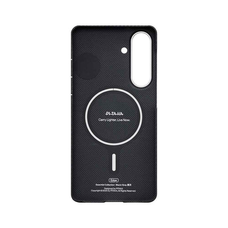 Galaxy S26 Plus Kılıf M-safe Şarj Özellikli 600D Aramid Karbon Fiber Pitaka Edge Serisi Black-Grey Twill Kapak