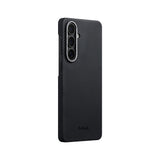 Galaxy S26 Plus Kılıf M-safe Şarj Özellikli 600D Aramid Karbon Fiber Pitaka Edge Serisi Black-Grey Twill Kapak
