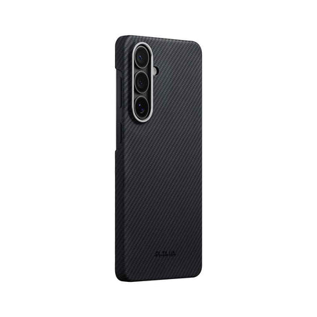 Galaxy S26 Plus Kılıf M-safe Şarj Özellikli 600D Aramid Karbon Fiber Pitaka Edge Serisi Black-Grey Twill Kapak