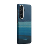 Galaxy S26 Plus Kılıf M-safe Şarj Özellikli Aramid Karbon Fiber Pitaka Tactile Woven Sunset-Moonrise Serisi Kapak