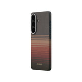 Galaxy S26 Plus Kılıf M-safe Şarj Özellikli Aramid Karbon Fiber Pitaka Tactile Woven Sunset-Moonrise Serisi Kapak