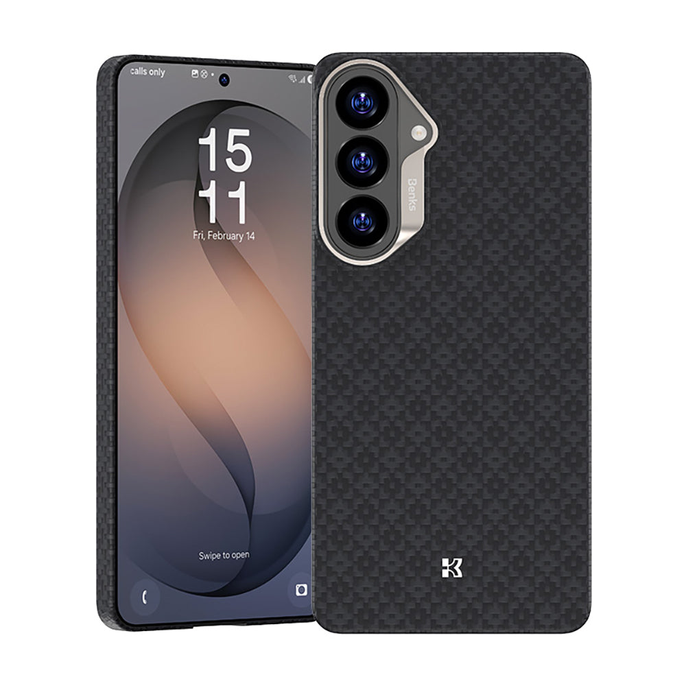 Galaxy S26 Plus Kılıf M-Safe Şarj Özellikli Benks ArmorAir ArmorGrid Serisi Kevlar Karbon Kapak