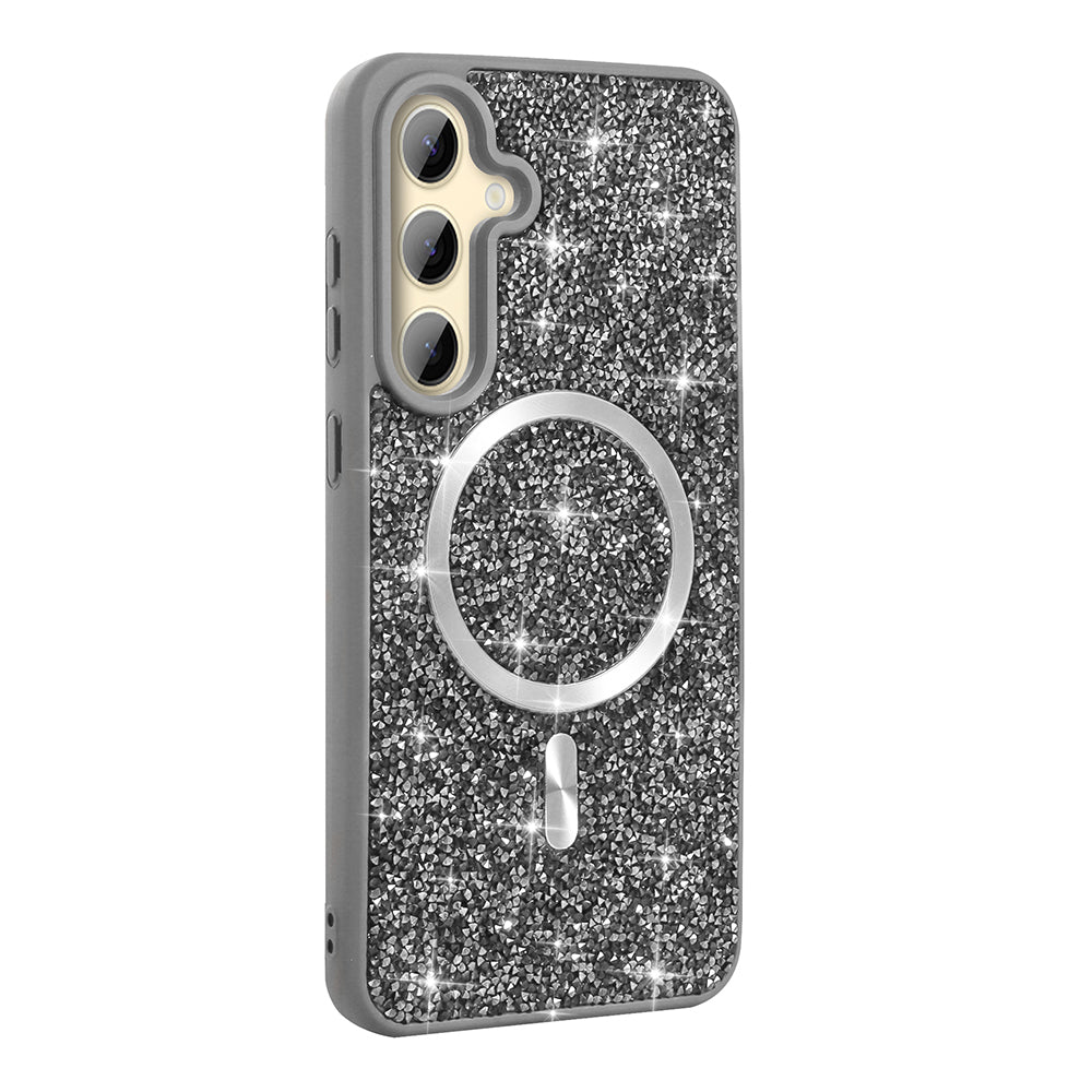 Galaxy S26 Plus Kılıf Pırlanta Tasarımlı M-safe Şarj Özellikli Zore Mozaik Silikon Kapak
