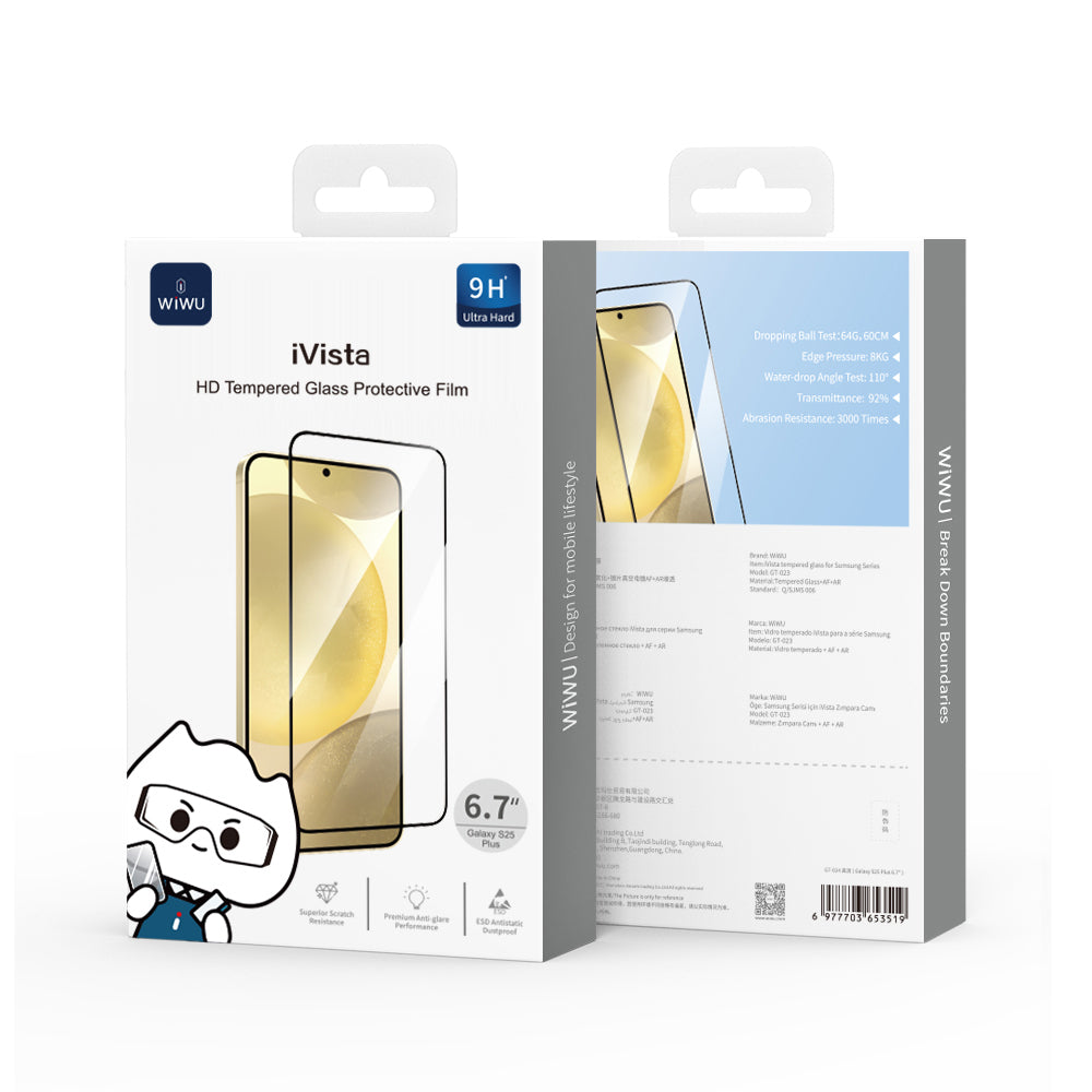Galaxy S26 Plus Wiwu GT-023 iVista Darbeye Karşı Dayanıklı HD Temperli Cam Ekran Koruyucu
