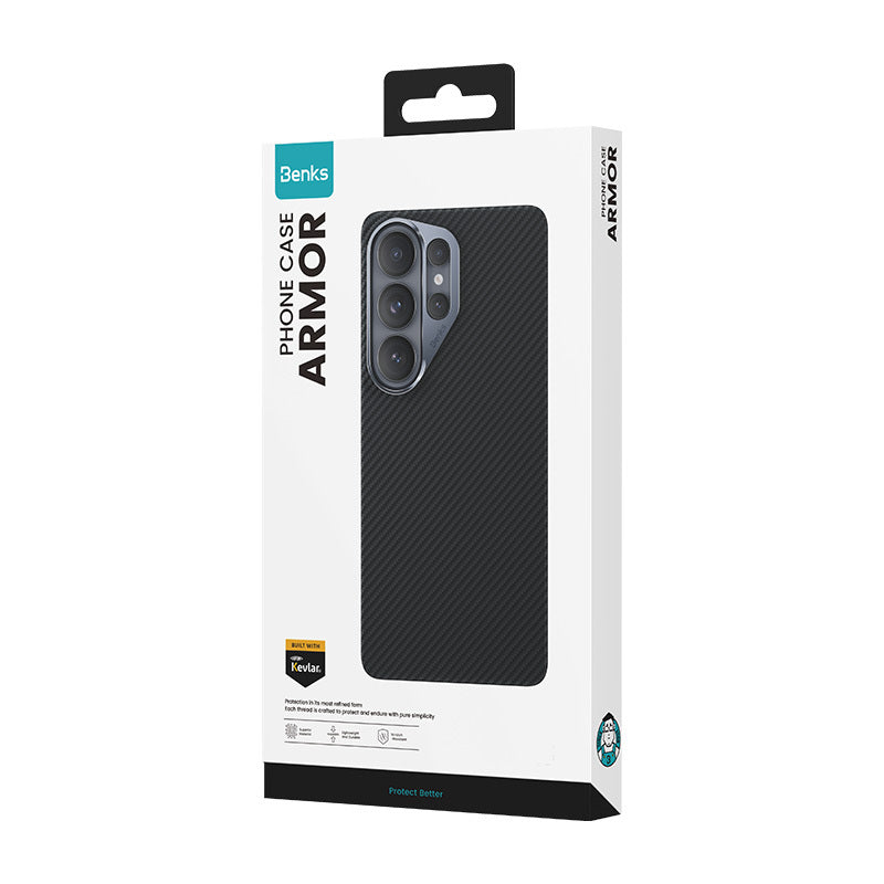Galaxy S26 Ultra Kılıf Benks M-safe Şarj Özellikli Magnetik ArmorAir 600D Kevlar Karbon Fiber Kapak