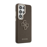Galaxy S26 Ultra Kılıf Guess Orjinal Lisanslı Grained Yazı ve 4G Büyük Metal Logolu Kapak