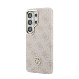 Galaxy S26 Ultra Kılıf Guess Orjinal Lisanslı M-safe Şarj Özellikli Gold Metal Kamera Çerçeveli Taşlı 4G Logolu Kapak