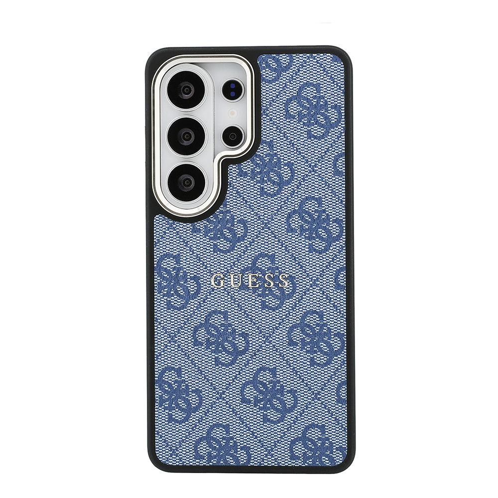 Galaxy S26 Ultra Kılıf Guess Orjinal Lisanslı M-safe Şarj Özellikli Metal Kamera Çerçeveli PU Deri 4G Desenli Yazı Logolu Kapak