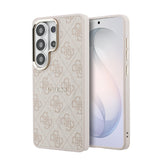 Galaxy S26 Ultra Kılıf Guess Orjinal Lisanslı M-safe Şarj Özellikli Metal Kamera Çerçeveli PU Deri 4G Desenli Yazı Logolu Kapak