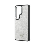 Galaxy S26 Ultra Kılıf Guess Orjinal Lisanslı M-safe Şarj Özellikli Metal Kamera Çerçeveli Üçgen Logolu Glitter Kapak