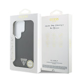 Galaxy S26 Ultra Kılıf Guess Orjinal Lisanslı M-safe Şarj Özellikli Metal Kamera Çerçeveli Üçgen Logolu Glitter Kapak