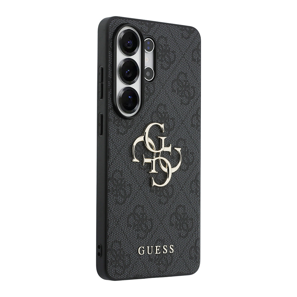 Galaxy S26 Ultra Kılıf Guess Orjinal Lisanslı PU Deri Büyük Metal Logo Dizaynlı Kapak
