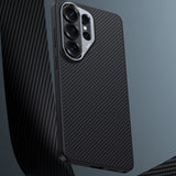 Galaxy S26 Ultra Kılıf Karbon Fiber M-safe Şarj Özellikli Benks Hybrid ArmorPro 600D Kevlar Kapak