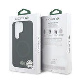 Galaxy S26 Ultra Kılıf Lacoste Orjinal Lisanslı M-safe Şarj Özellikli İkonik Logolu Metal Kamera Çerçeveli Silikon Kapak