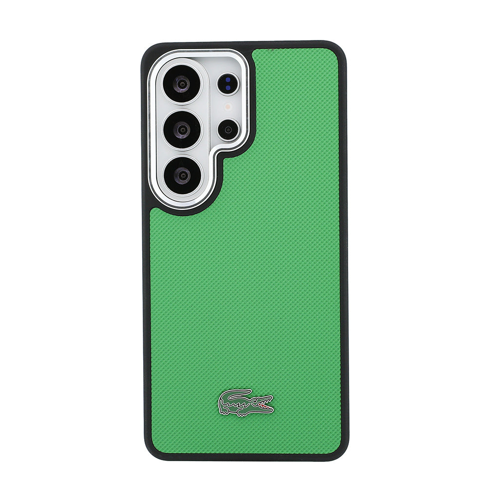 Galaxy S26 Ultra Kılıf Lacoste Orjinal Lisanslı PU Pike Desenli Arka Yüzey İkonik Timsah Metal Logolu Kapak