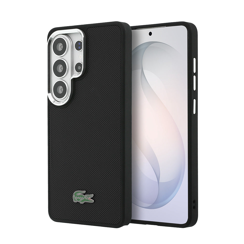 Galaxy S26 Ultra Kılıf Lacoste Orjinal Lisanslı PU Pike Desenli Arka Yüzey İkonik Timsah Metal Logolu Kapak