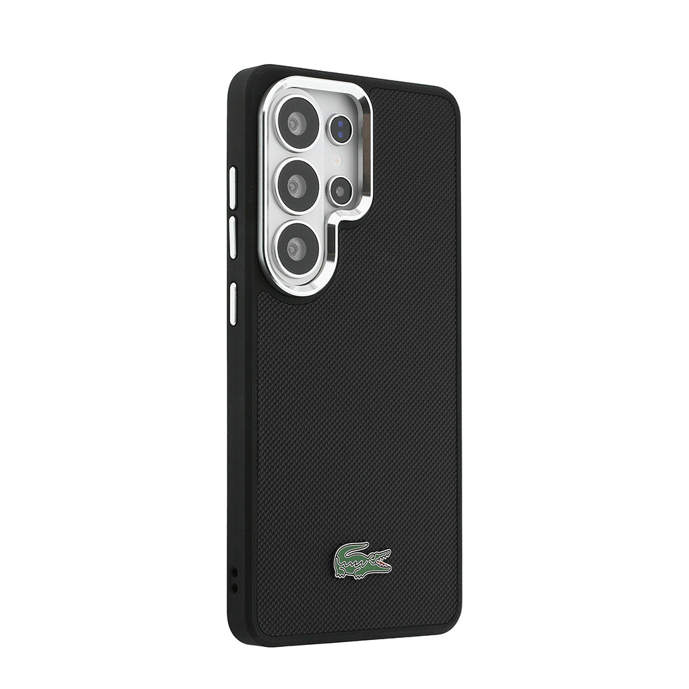 Galaxy S26 Ultra Kılıf Lacoste Orjinal Lisanslı PU Pike Desenli Arka Yüzey İkonik Timsah Metal Logolu Kapak