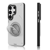 Galaxy S26 Ultra Kılıf M-safe Şarj Özellikli 360° Standlı Basit Mat Deri Desenli Youngkit Tech Leather Serisi Kapak
