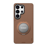 Galaxy S26 Ultra Kılıf M-safe Şarj Özellikli 360° Standlı Basit Mat Deri Desenli Youngkit Tech Leather Serisi Kapak