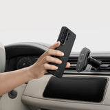 Galaxy S26 Ultra Kılıf M-safe Şarj Özellikli 600D Aramid Karbon Fiber Pitaka Cairn Serisi Black-Grey Twill Kapak