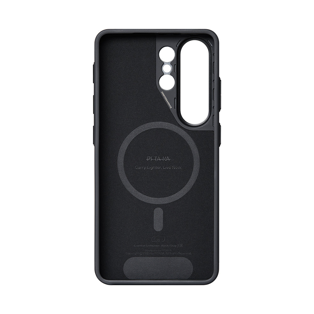 Galaxy S26 Ultra Kılıf M-safe Şarj Özellikli 600D Aramid Karbon Fiber Pitaka Cairn Serisi Black-Grey Twill Kapak