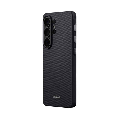 Galaxy S26 Ultra Kılıf M-safe Şarj Özellikli 600D Aramid Karbon Fiber Pitaka Cairn Serisi Black-Grey Twill Kapak