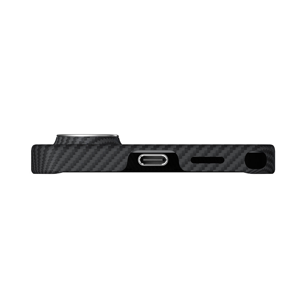 Galaxy S26 Ultra Kılıf M-safe Şarj Özellikli 600D Aramid Karbon Fiber Pitaka Ultra-Slim Classic Serisi Black-Grey Twill Kapak