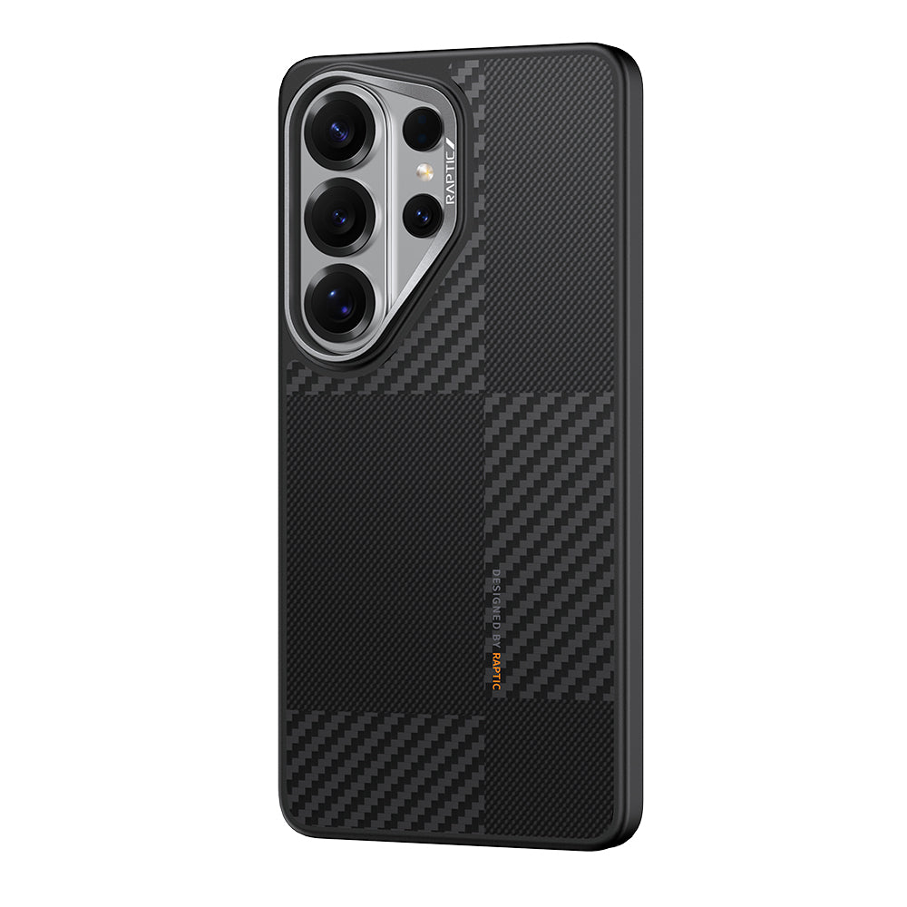 Galaxy S26 Ultra Kılıf M-safe Şarj Özellikli 600D Metal Kamera Çerçeveli Raptic Aramid Dual Serisi Karbon Kapak