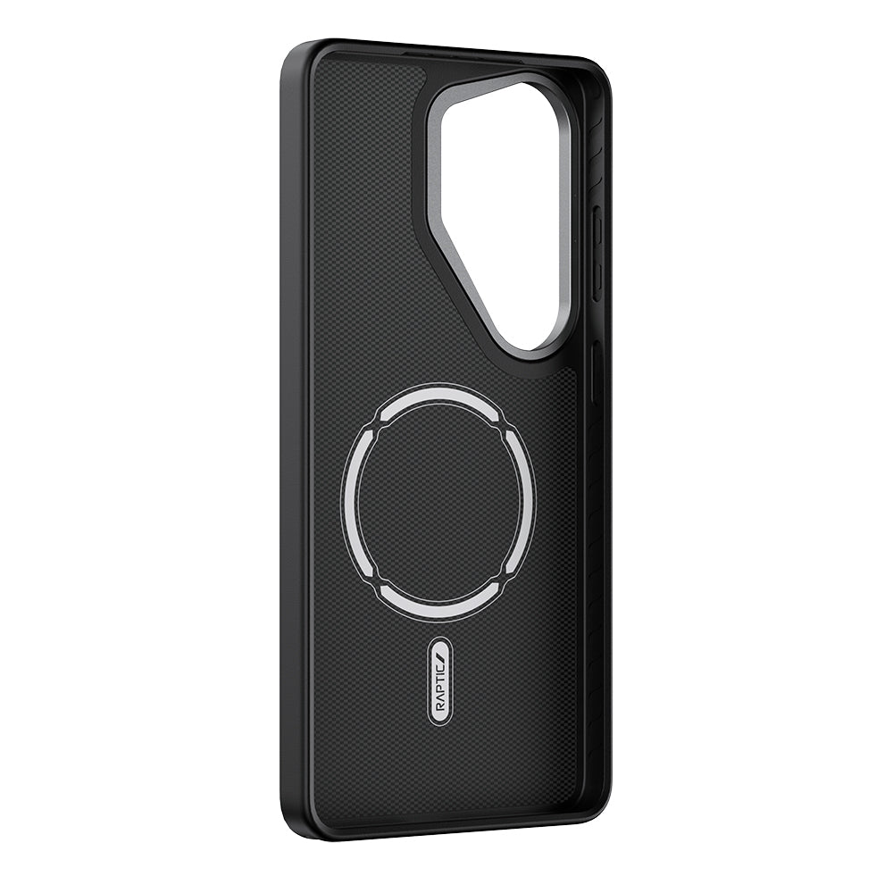 Galaxy S26 Ultra Kılıf M-safe Şarj Özellikli 600D Metal Kamera Çerçeveli Raptic Aramid Dual Serisi Karbon Kapak