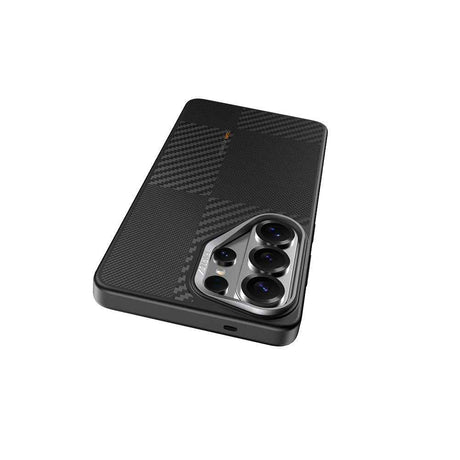 Galaxy S26 Ultra Kılıf M-safe Şarj Özellikli 600D Metal Kamera Çerçeveli Raptic Aramid Dual Serisi Karbon Kapak