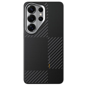 Galaxy S26 Ultra Kılıf M-safe Şarj Özellikli 600D Metal Kamera Çerçeveli Raptic Aramid Dual Serisi Karbon Kapak