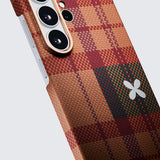 Galaxy S26 Ultra Kılıf M-safe Şarj Özellikli Aramid Karbon Fiber Pitaka Flora in Grid Serisi Kapak