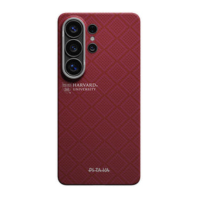 Galaxy S26 Ultra Kılıf M-safe Şarj Özellikli Aramid Karbon Fiber Pitaka Harvard University Serisi Kapak