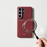 Galaxy S26 Ultra Kılıf M-safe Şarj Özellikli Aramid Karbon Fiber Pitaka Harvard University Serisi Kapak