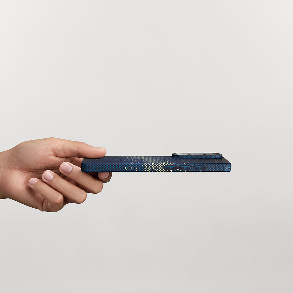 Galaxy S26 Ultra Kılıf M-safe Şarj Özellikli Aramid Karbon Fiber Pitaka Tactile Woven Starpeak Edge Serisi Milky Way Galaxy Kapak