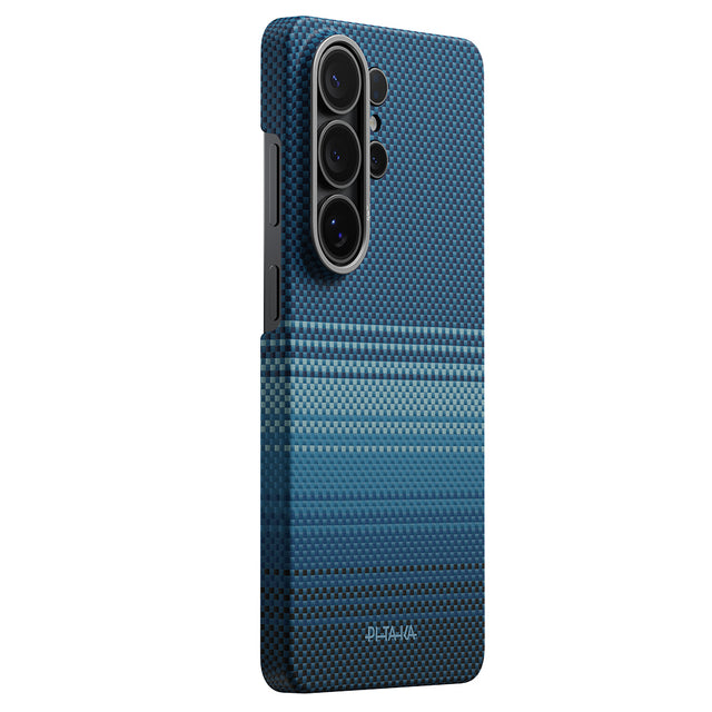 Galaxy S26 Ultra Kılıf M-safe Şarj Özellikli Aramid Karbon Fiber Pitaka Tactile Woven Sunset-Moonrise Serisi Kapak