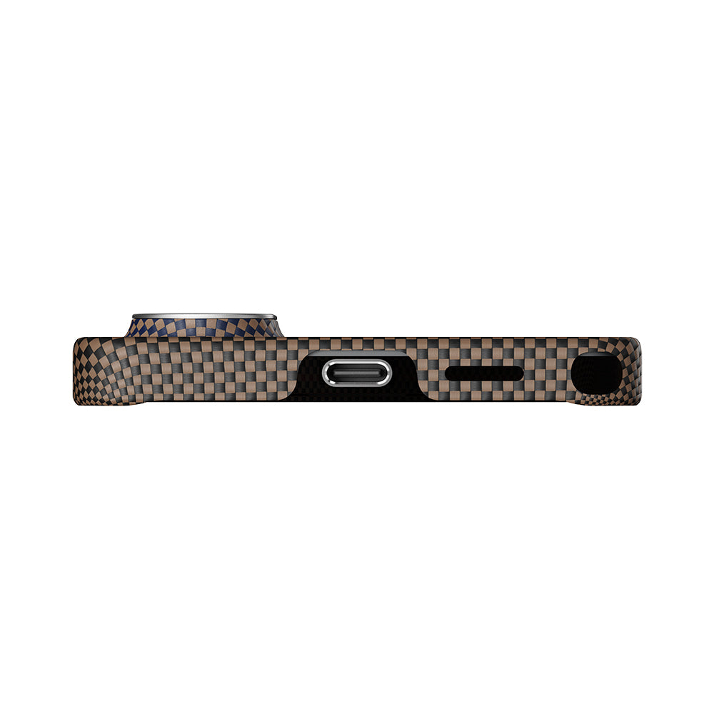 Galaxy S26 Ultra Kılıf M-safe Şarj Özellikli Aramid Karbon Fiber Pitaka Tactile Woven Sunset-Moonrise Serisi Kapak