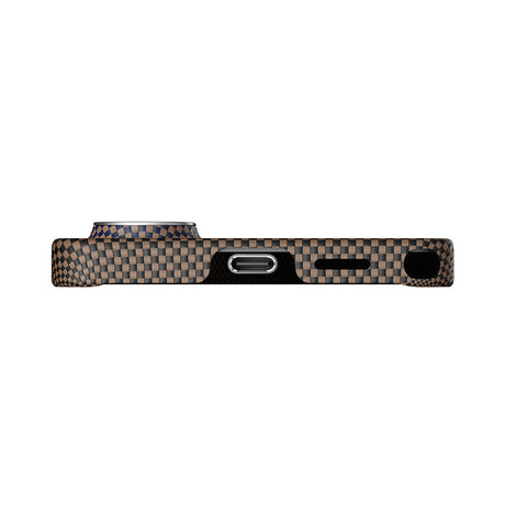 Galaxy S26 Ultra Kılıf M-safe Şarj Özellikli Aramid Karbon Fiber Pitaka Tactile Woven Sunset-Moonrise Serisi Kapak