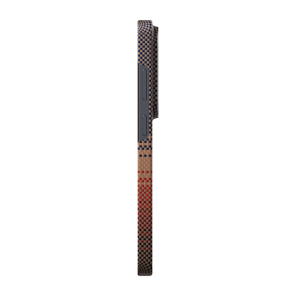 Galaxy S26 Ultra Kılıf M-safe Şarj Özellikli Aramid Karbon Fiber Pitaka Tactile Woven Sunset-Moonrise Serisi Kapak