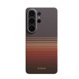 Galaxy S26 Ultra Kılıf M-safe Şarj Özellikli Aramid Karbon Fiber Pitaka Tactile Woven Sunset-Moonrise Serisi Kapak