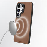 Galaxy S26 Ultra Kılıf M-safe Şarj Özellikli Basit Mat Deri Desenli Youngkit Tech Fashion Serisi Kapak