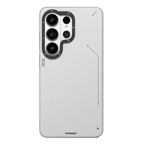 Galaxy S26 Ultra Kılıf M-safe Şarj Özellikli Basit Mat Deri Desenli Youngkit Tech Fashion Serisi Kapak